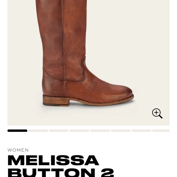 FRYE Melissa Button 2 Knee High Boot cognac Leather 7.5 - Picture 2 of 8